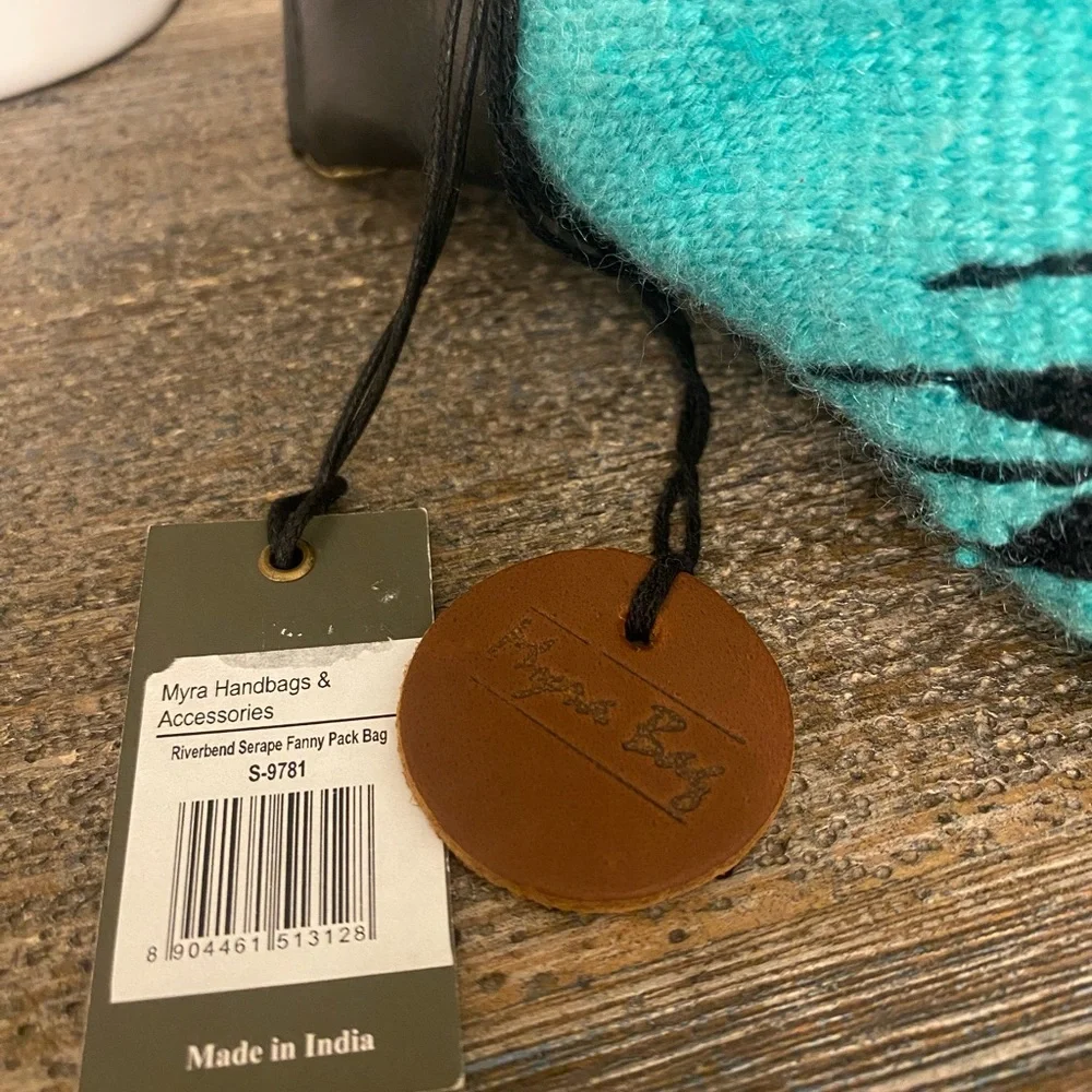 MYRA Riverbend Serape Fanny Bag *NWT* Vibrant Blue Turquoise + Adjustable Strap - Picture 6 of 8